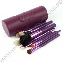 Набор из 12 кистей и инструментов для макияжа в фиолетовом пенале